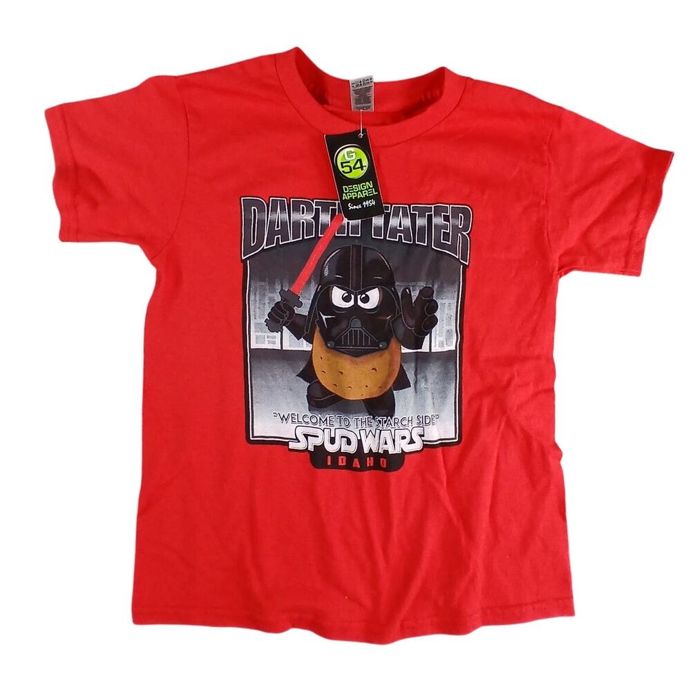 Darth Tater Shirt Boys XS Tee Red Star Wars Toy Story Cotton Funny Gildan NWT